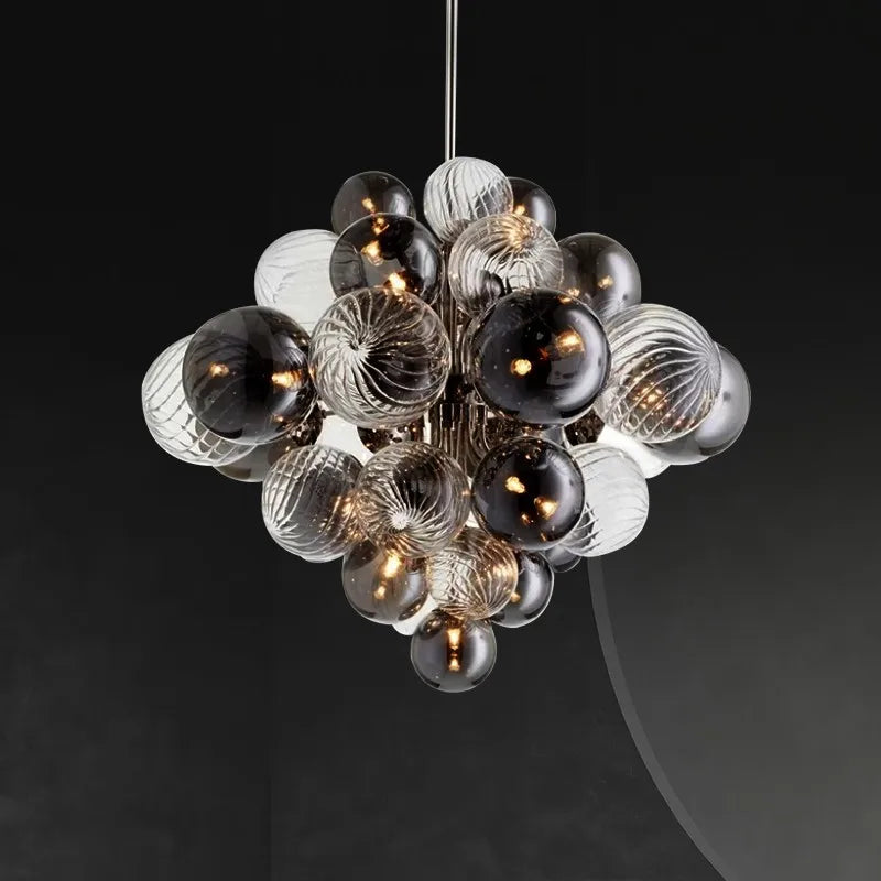 nordic silver glass ball air bubble chandelier