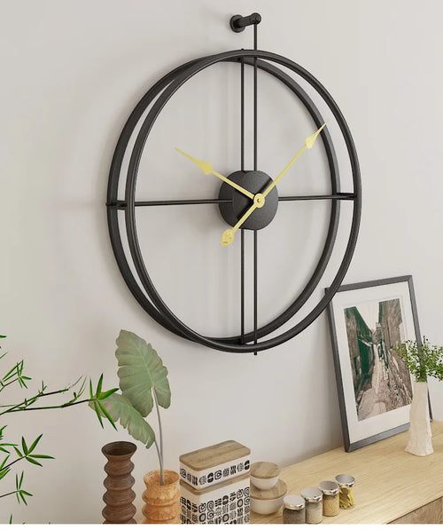 Large Silent Wall Clock, Modern Design Clocks, Home Decor, Office, Hanging Wall Watch, European Style, 55cm - vue 9 sur 8
