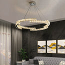 Nordic crystal stainless steel mirror LED chandelier for indoor use