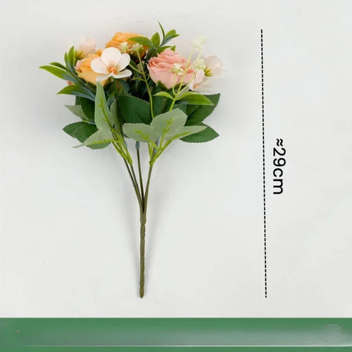 Artificial silk rose bouquet for home decoration - vue 7 sur 12