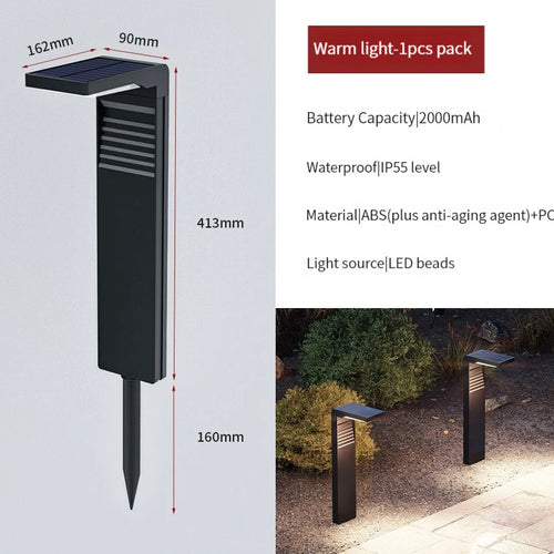 Solar LED garden landscape lamp IP55 waterproof outdoor standing light with ground spike