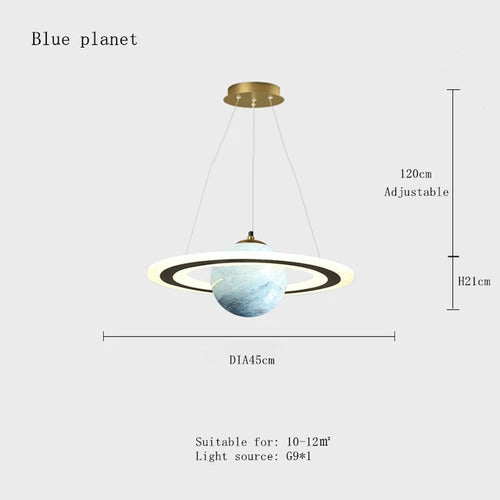 Planet earth pendant light for children's room astronaut decorative star - vue 11 sur 13