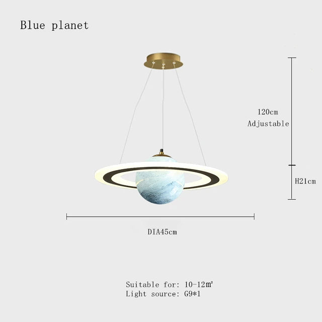 Planet earth pendant light for children's room astronaut decorative star - vue 11 sur 13