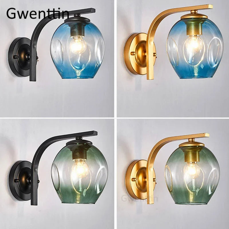 Modern bubble stained glass wall light for interior decoration