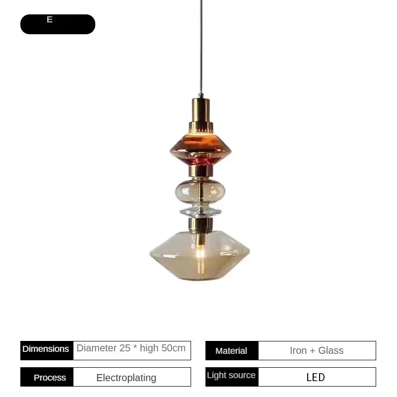 Postmodern glass decorative pendant light for various spaces - vue 12 sur 13