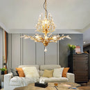 Vintage candle pendant light nordic LED crystal chandelier for living room, bedroom, kitchen, villa, hotel hall
