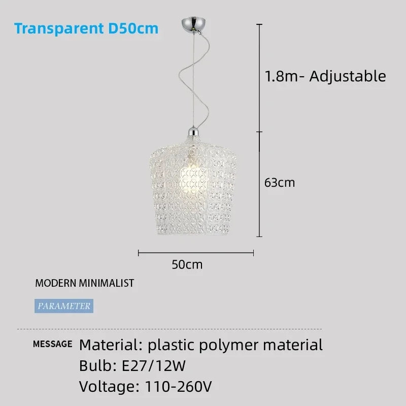 Modern Italian decorative hollow chandelier with acrylic LED lights