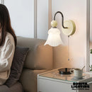 Elegant frosted glass floral wall light
