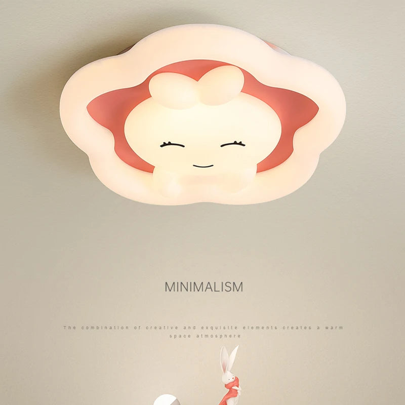 Simple children's ceiling light with creative bunny cartoon design