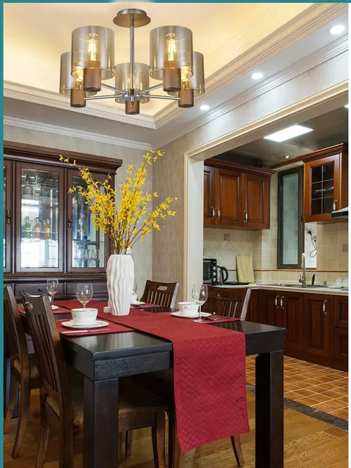 Nordic glass chandelier with creative American style - vue 3 sur 8