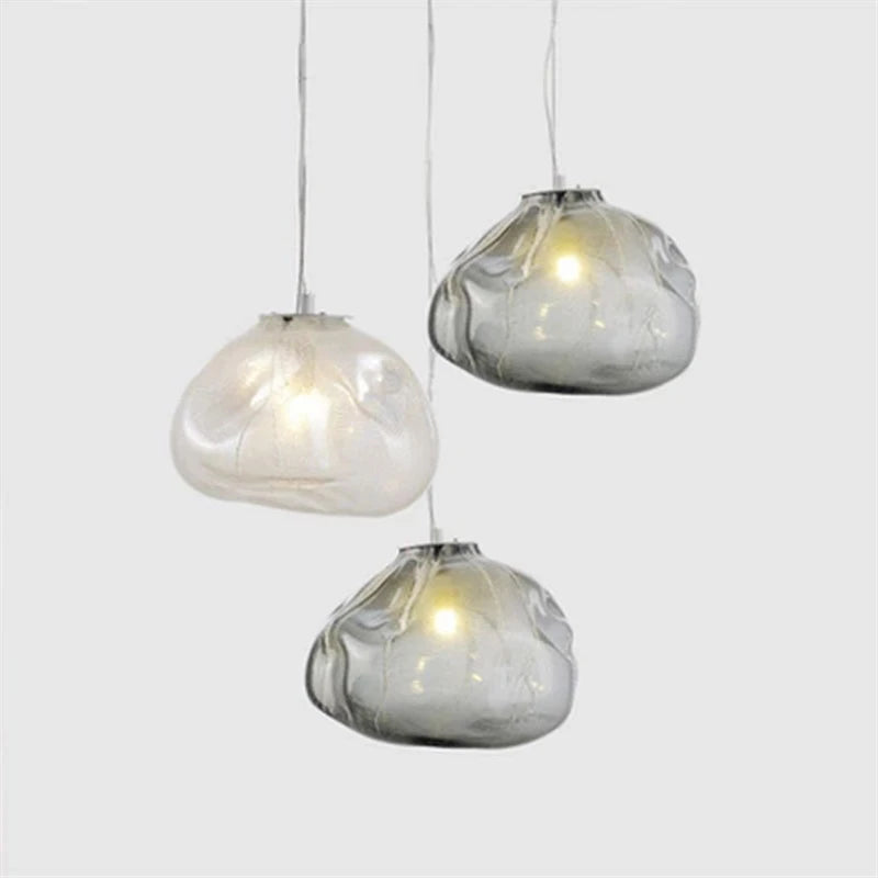 Nordic cloud blown glass pendant light for restaurant bar and home - vue 5 sur 12