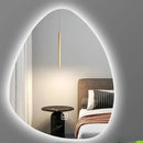 irregular vertical mirror with led light and bluetooth speaker