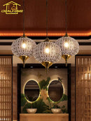 Vintage iron pendant light with Thai design for an elegant interior