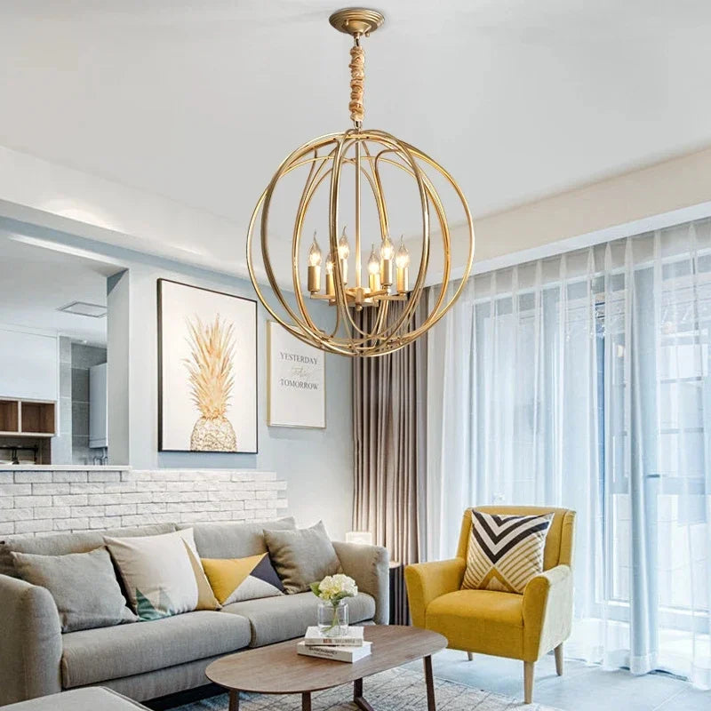 Vintage decorative crystal LED chandelier for interiors