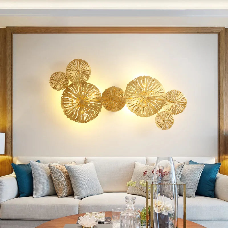 Modern gold LED wall light for interior decoration