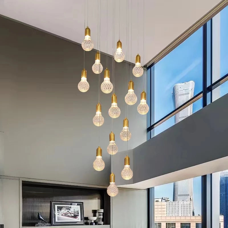 Modern glass pendant light for luxury villa