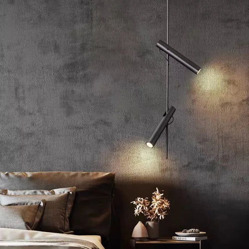 Modern rotatable LED pendant light with 1/2/3 heads for indoor use - vue 5 sur 12