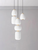 Minimalist artistic glass LED chandelier for creative interiors