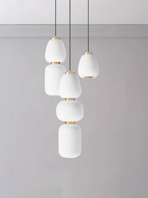 Minimalist artistic glass LED chandelier for creative interiors - vue 6 sur 12