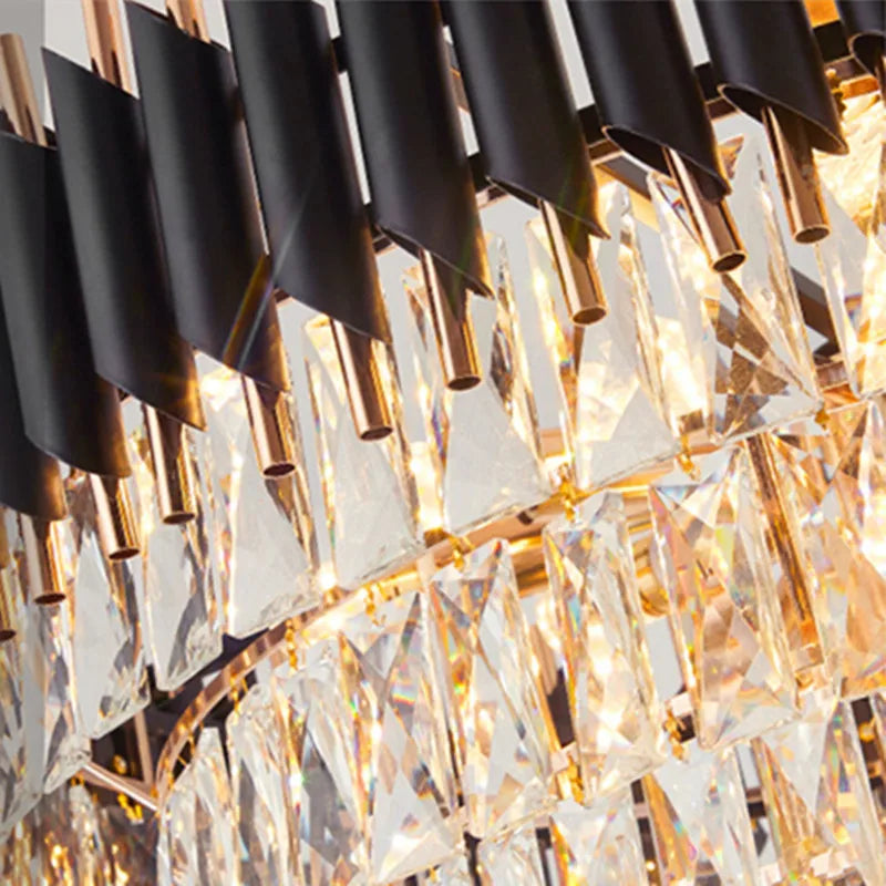 Modern luxury crystal K9 LED pendant chandelier - vue 6 sur 12