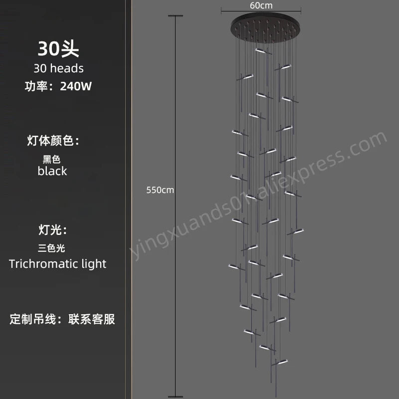 Modern acrylic pendant chandelier with creative 2023 LED design - vue 16 sur 17