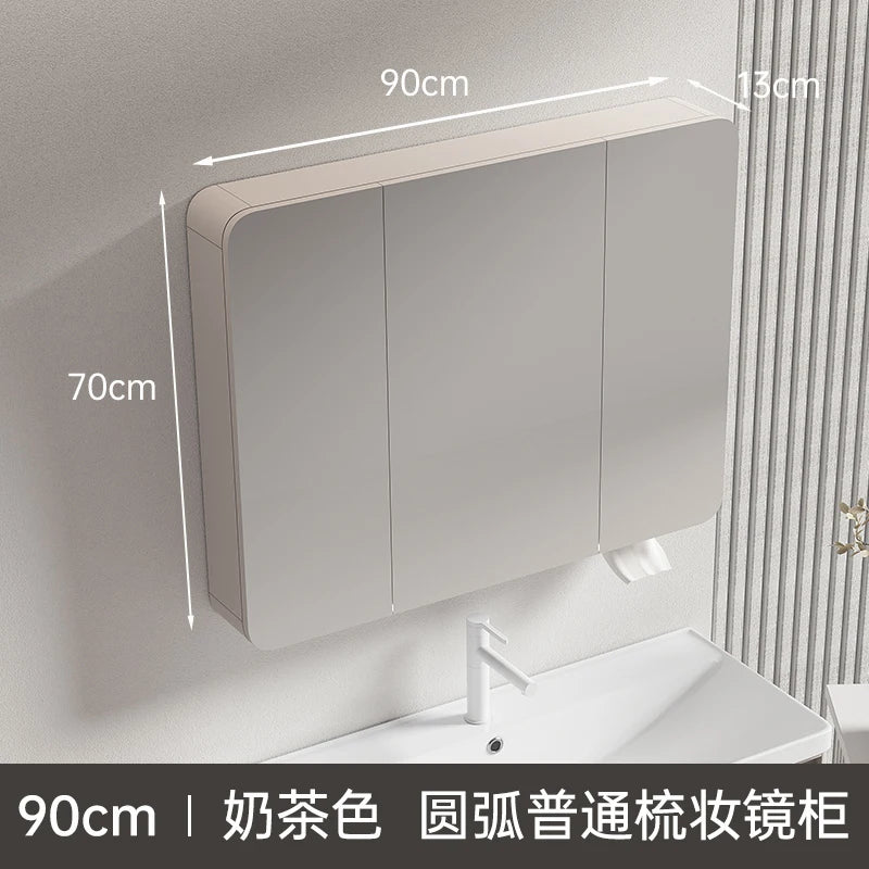 circular aluminum wardrobe with mirror, smart lighting and storage - vue 23 sur 32