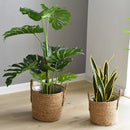 Handmade seagrass storage basket for plants and flowers