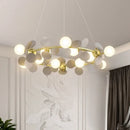 Modern glass chandelier with golden grape design pendant lights