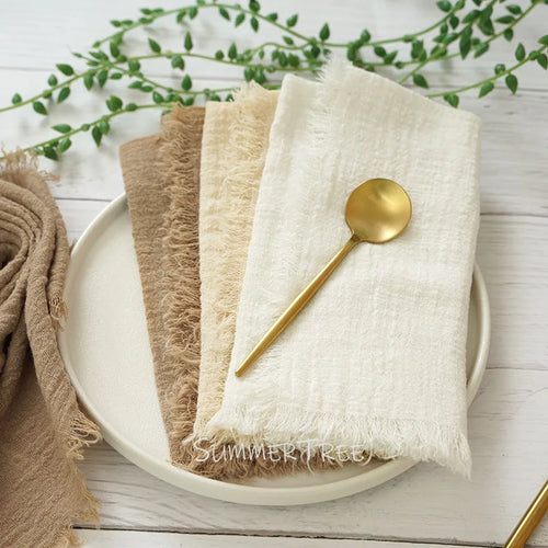 Set of 12 vintage cotton gauze napkins - vue 6 sur 7