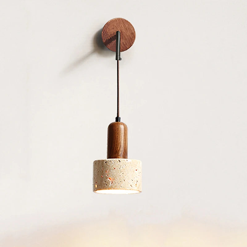 Wabi sabi style natural stone LED wall light