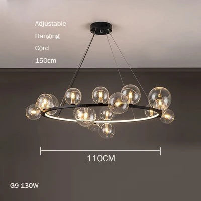 Modern glass chandelier with bubbles for elegant interiors - vue 11 sur 18