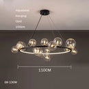 Modern glass chandelier with artistic bubbles