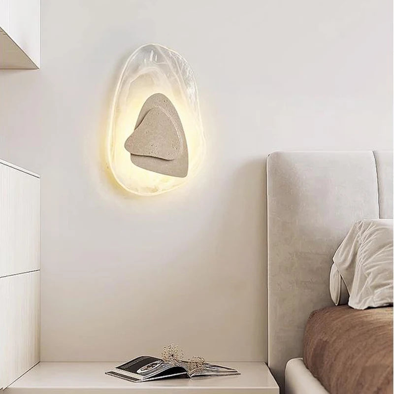 Scandinavian creative glass stone wall light
