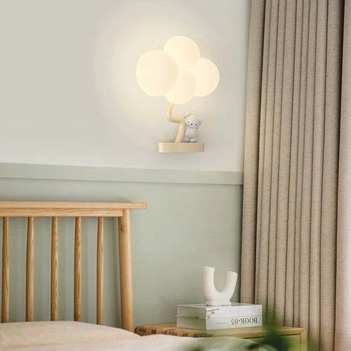 Creative bear and monkey wall lamp for baby - vue 6 sur 10