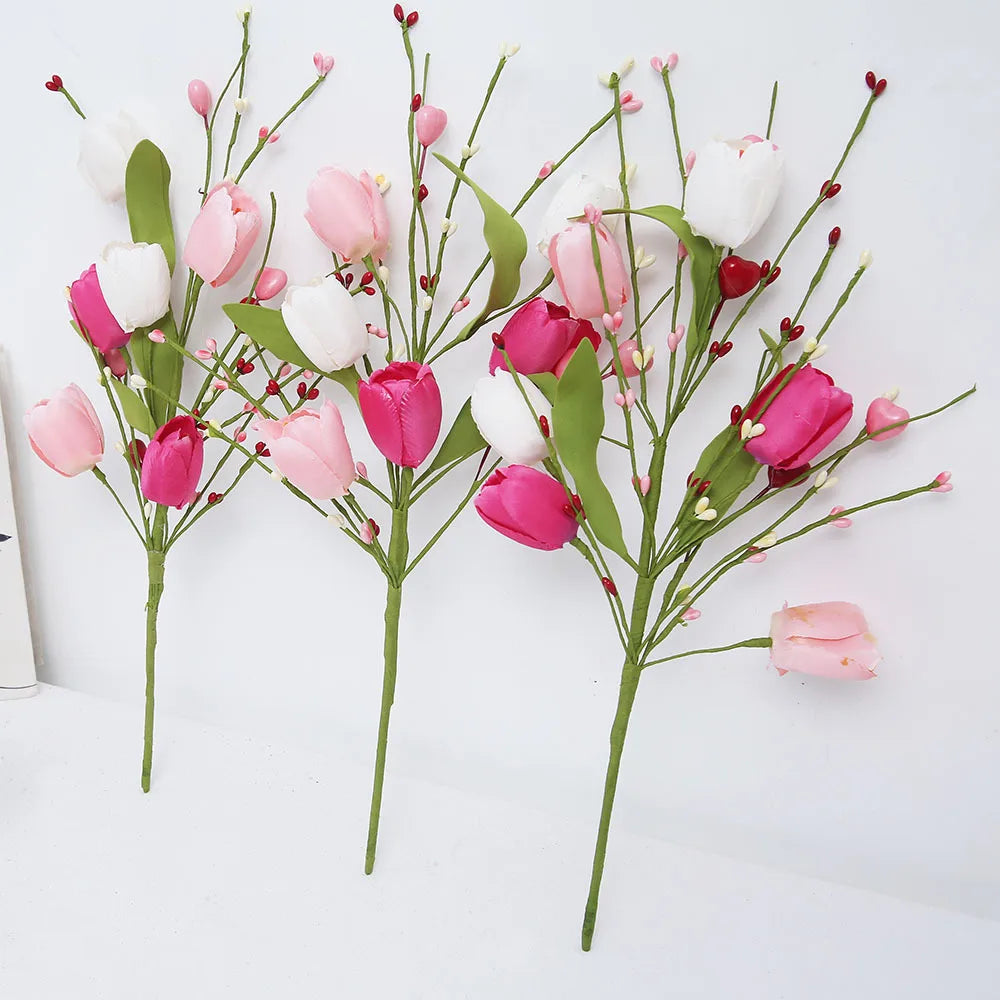 Artificial tulip floral decoration for Valentine's Day