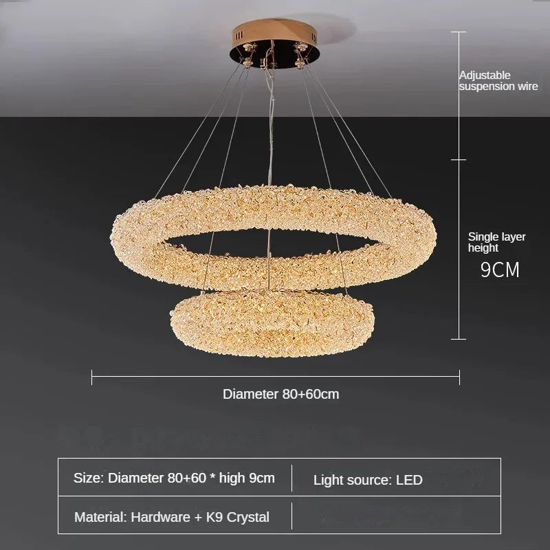 Elegant k9 crystal chandelier for modern lighting - vue 10 sur 13