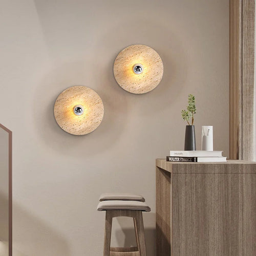applique murale rétro en pierre naturelle design scandinave à led - vue 3 sur 8