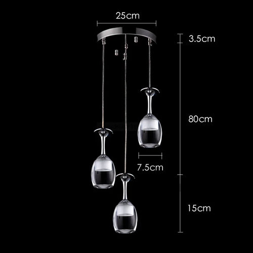 Modern wine glass pendant lights for bar and café - vue 14 sur 16