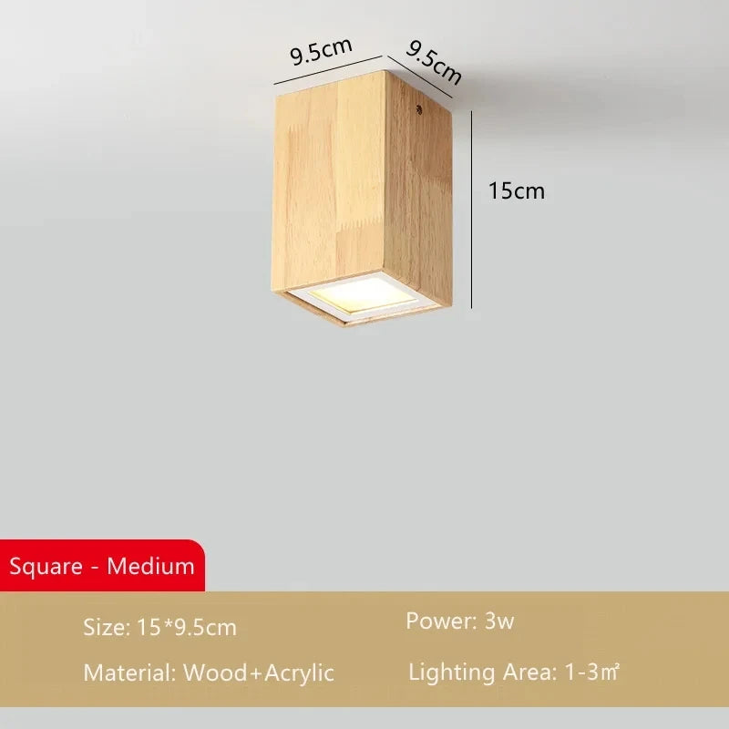 Modern wood surface ceiling lamp - vue 7 sur 12