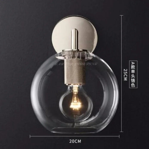 LED wall light with glass and metal shade - vue 13 sur 21