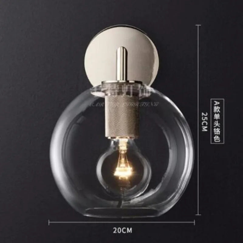LED wall light with glass and metal shade - vue 12 sur 21