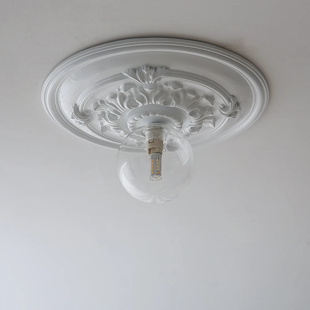 Vintage round carved wall light French design - vue 6 sur 8