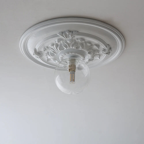 Vintage round carved wall light French design - vue 7 sur 8