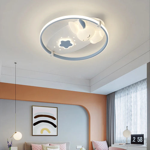 Modern rabbit ceiling light for children - vue 4 sur 9