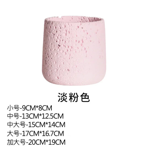 Nordic style cement flower pot with decorative tray - vue 17 sur 19