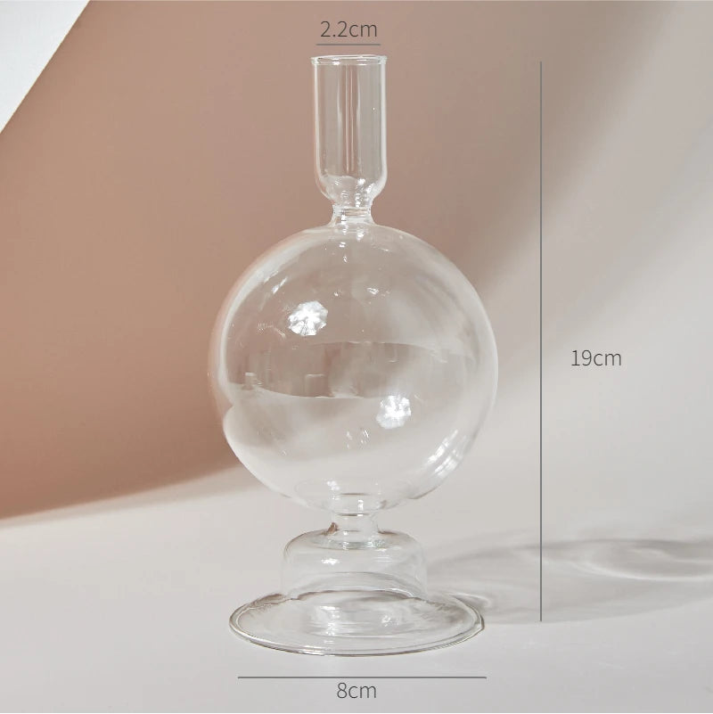 Clear glass candleholder modern nordic home decor - vue 23 sur 31