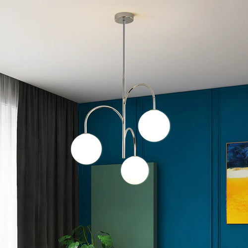 Modern iron and glass chandelier for interior decoration - vue 7 sur 7