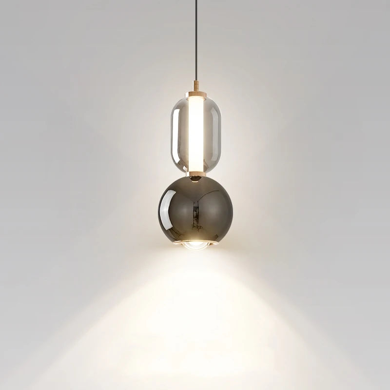 Creative nordic style glass and iron pendant light