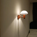 Wooden wall light with modern acrylic shade
