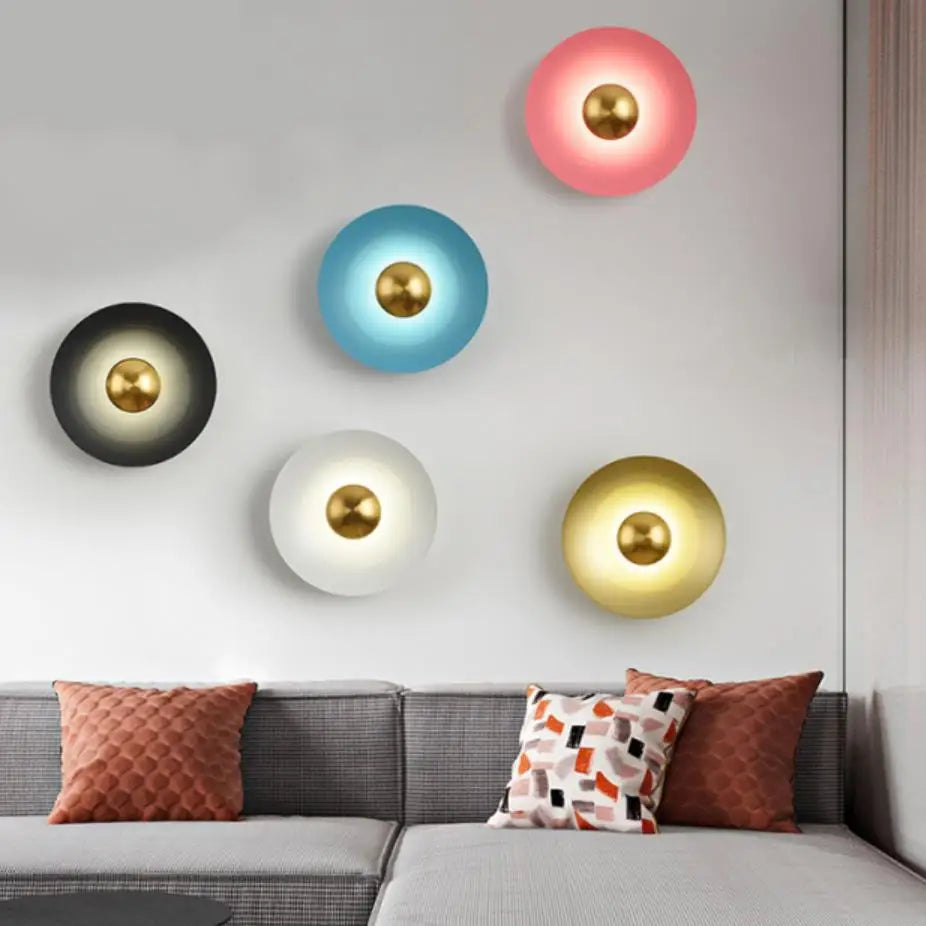 Artistic round wall light for interior decoration